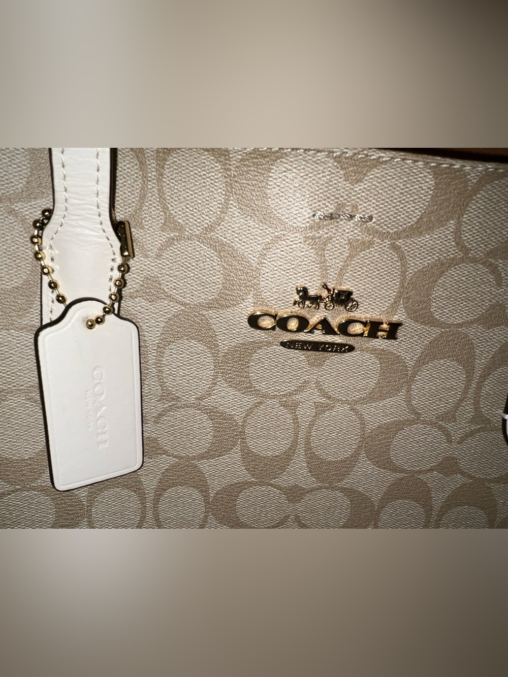 Coach Signature Canvas Tote with Gold-tone Hardware - Picture 3 of 16